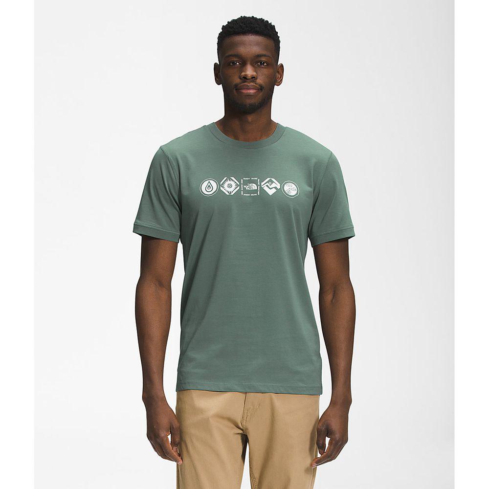 The North Face Κοντό Μανίκι Himalayan Bottle Source Ανδρικα T Shirt - Πρασινο (RJIF62851)